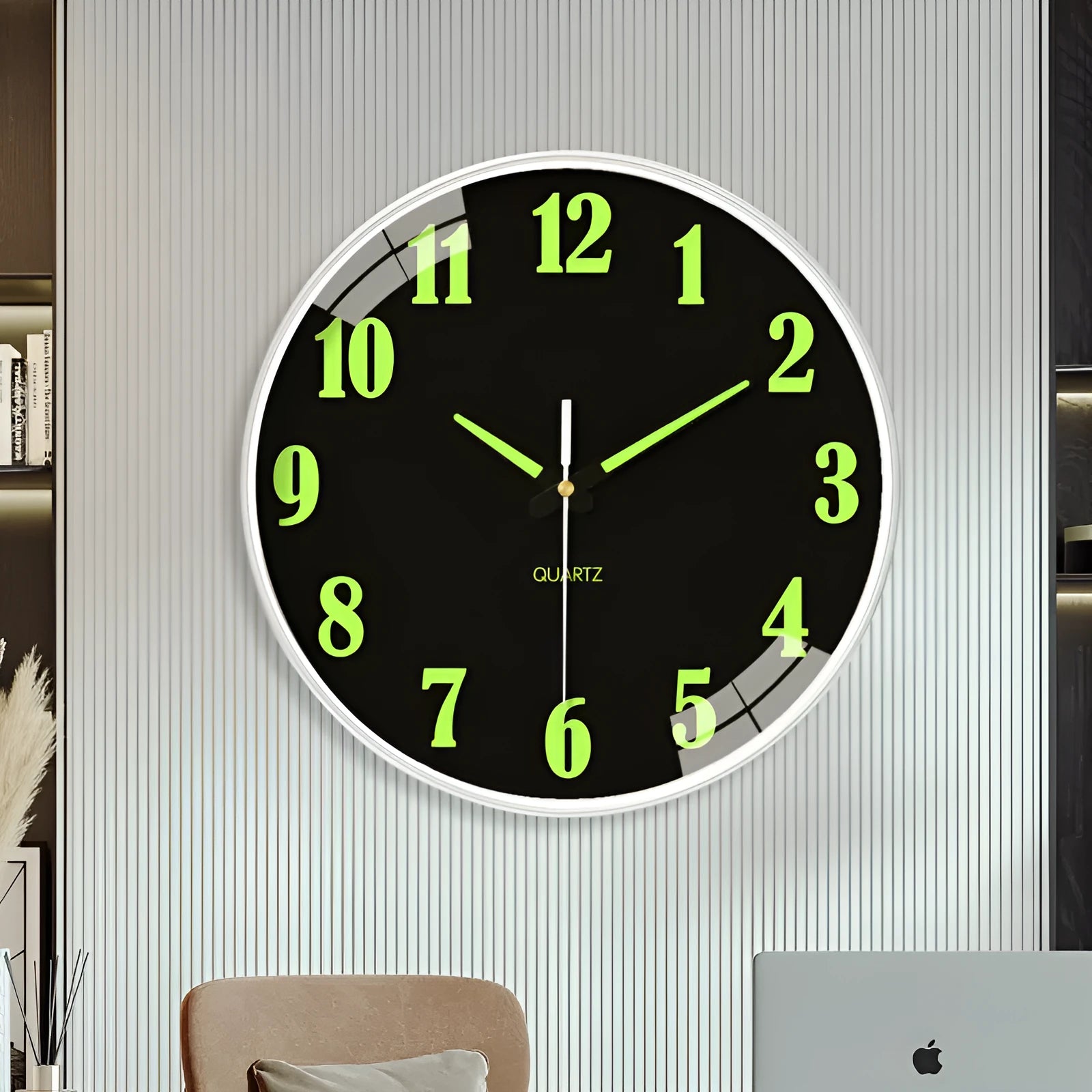 20cm luminous wall clock with modern design in choice of colours for home or office