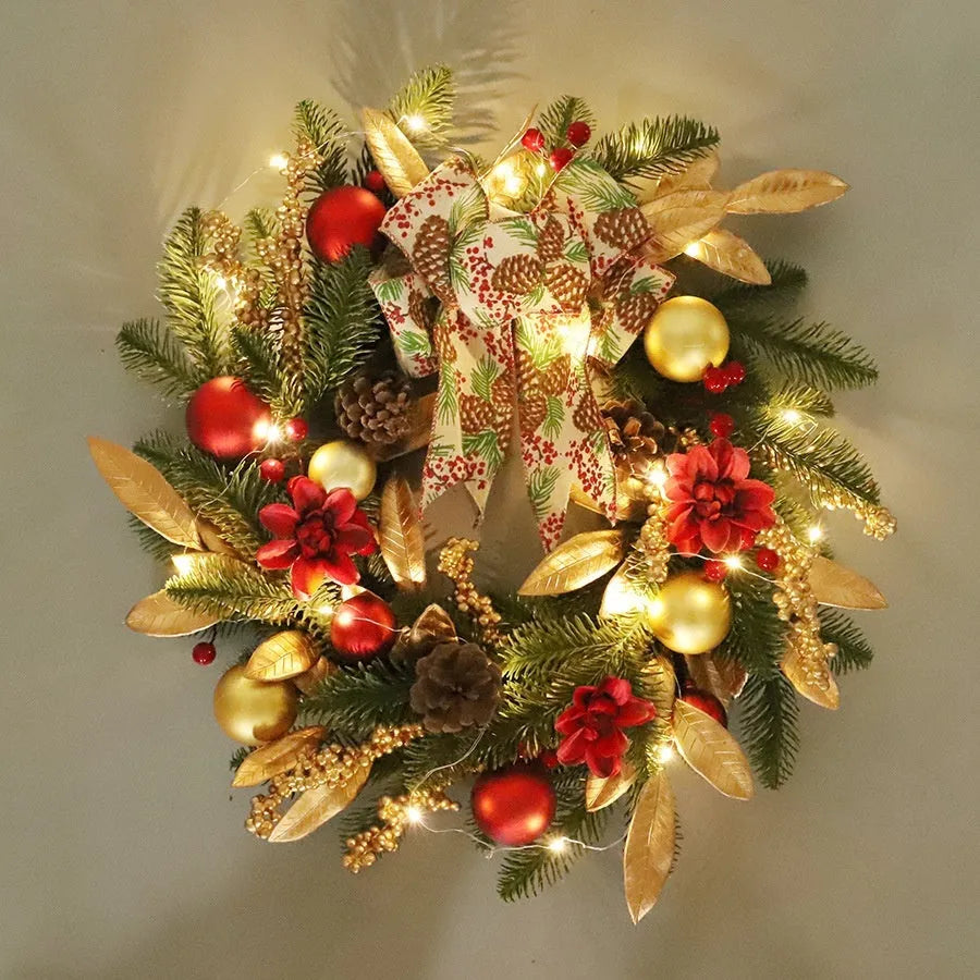 Christmas garland decorations including stair wall hanging, lintel, rattan and traditional styles with optional lighting