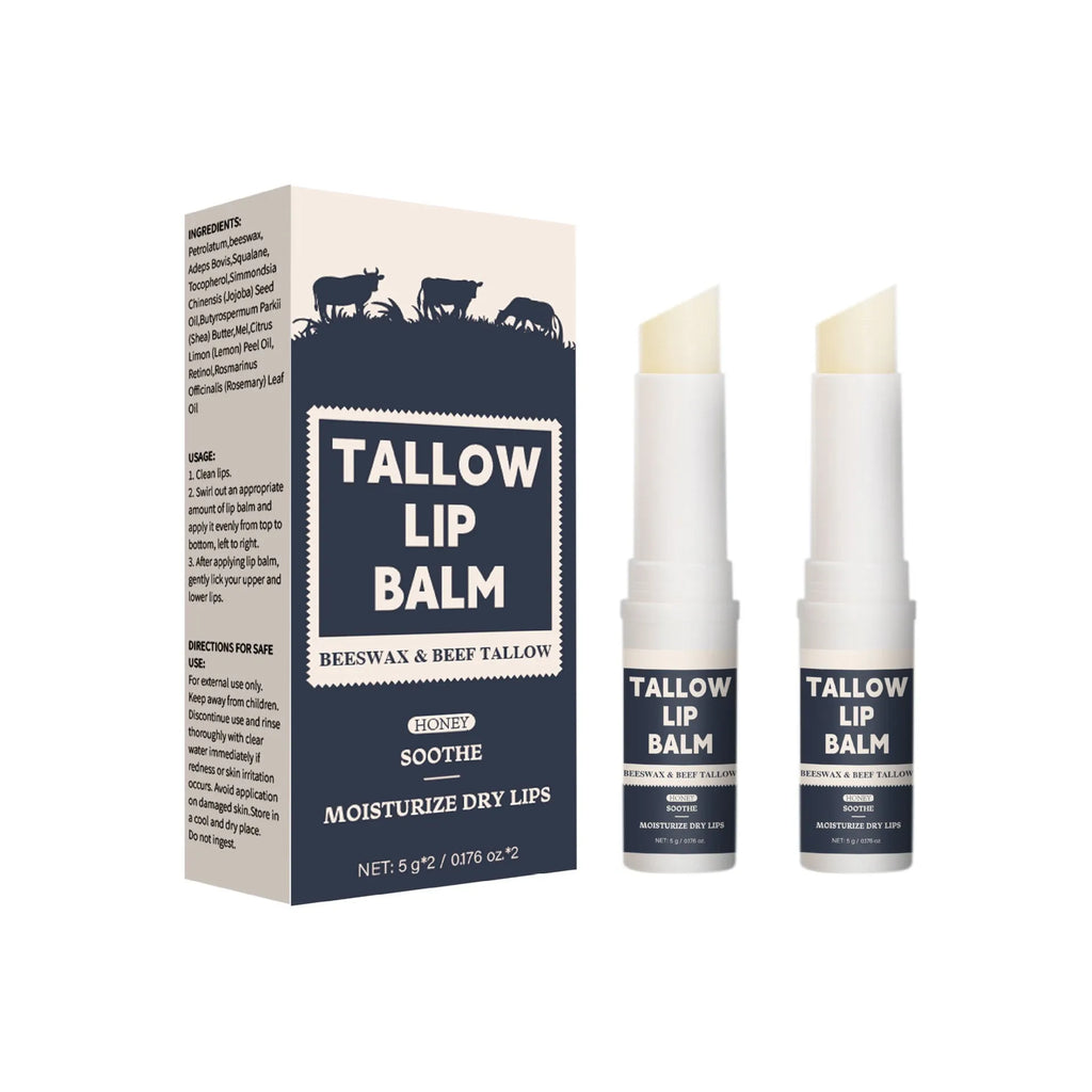 Two-piece Light Grain Soft Full Lips Beef Fat Lip Balm set
