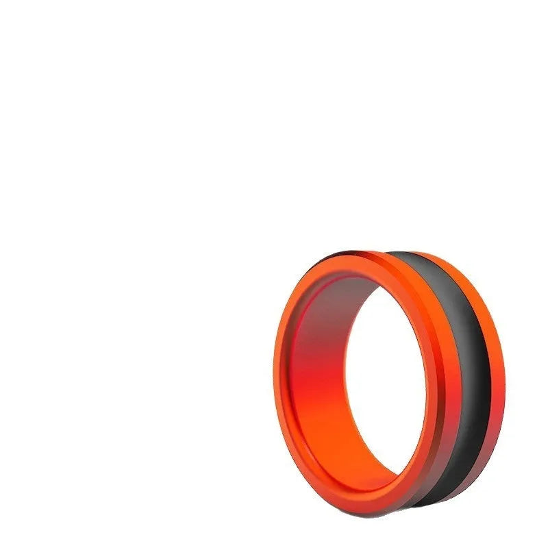 Orange and silver alloy fishing hand guard pull loop tool with non-slip grip.
