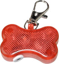 Blue bone-shaped LED luminous pendant for pet collar with three light mode settings.