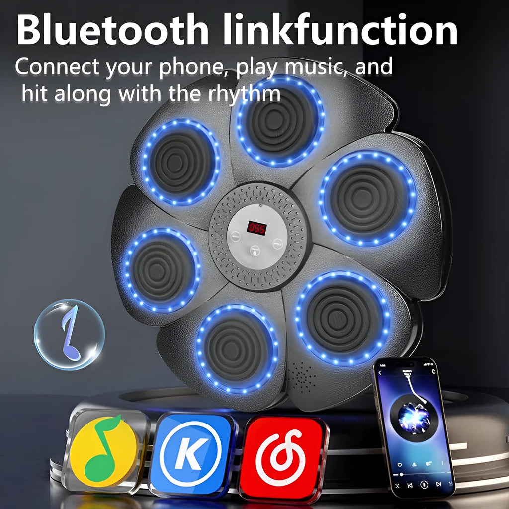 Black smart music boxing machine wall target with Bluetooth and light system