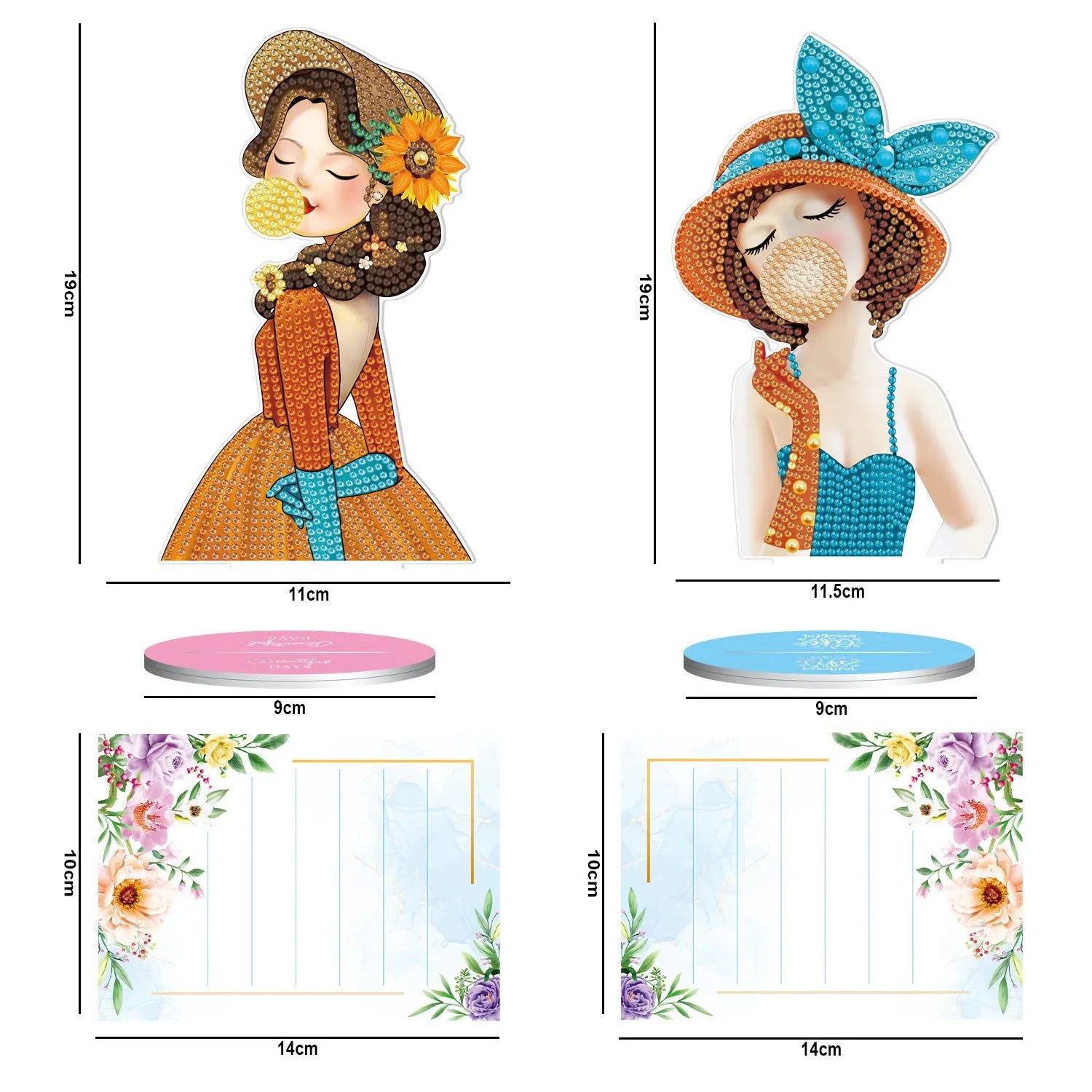 American style diamond painting decorative note clip with frameless handmade construction on desktop