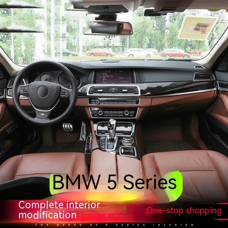 BMW 5 Series interior door handle decorative trim strips in silver finish