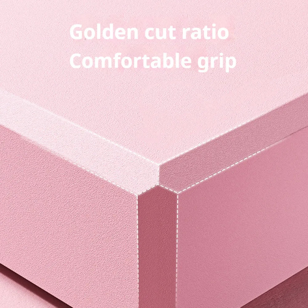 Solid colour EVA foam yoga block with golden ratio edges and grip ridges