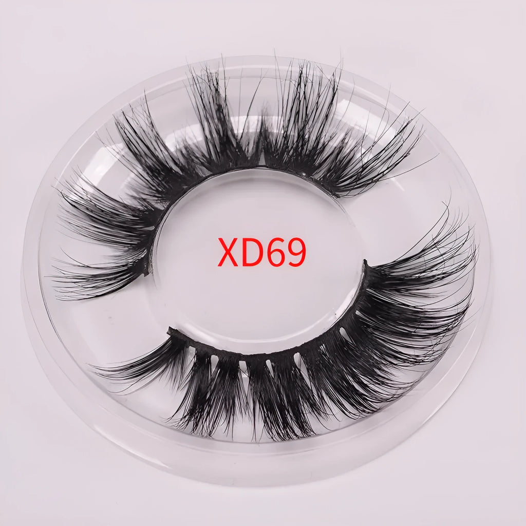 Handcrafted 5D mink false eyelashes set with application brush and storage cap