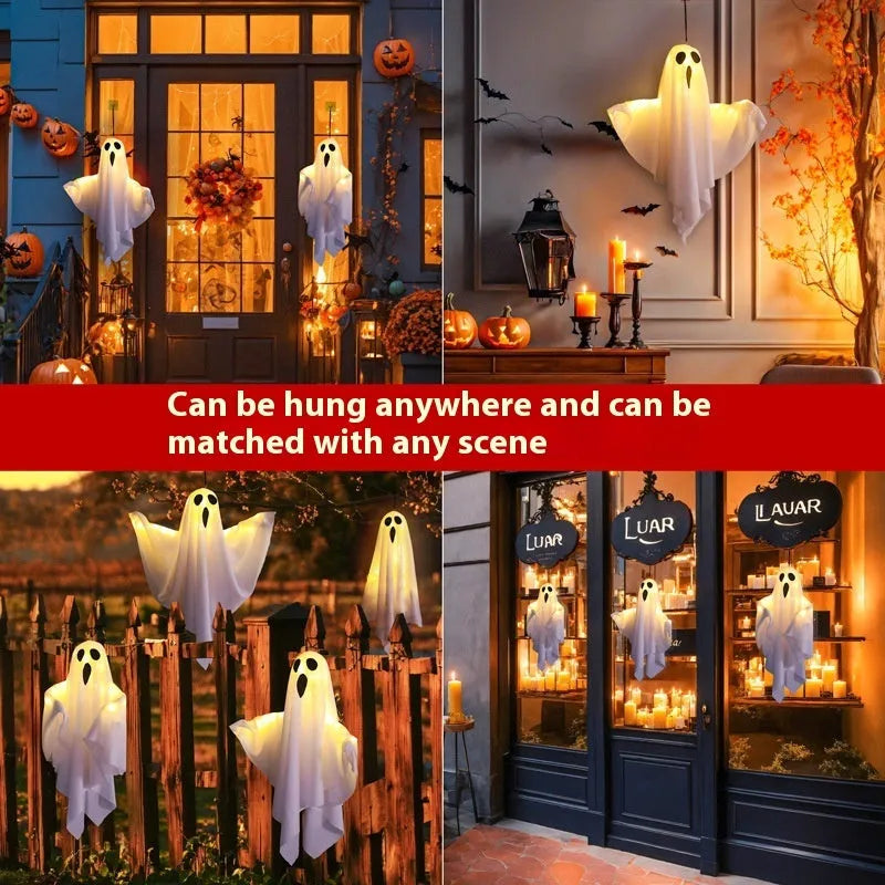 Halloween ghost indoor party light with cloth scream decoration in orange and white colour options