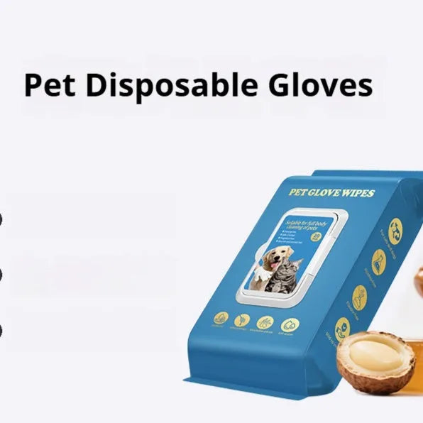 Disposable pet gloves for cat and dog grooming in 20-piece pack quantities