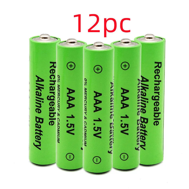 Pack of green AA alkaline rechargeable batteries labelled 3000mAh 1.5V