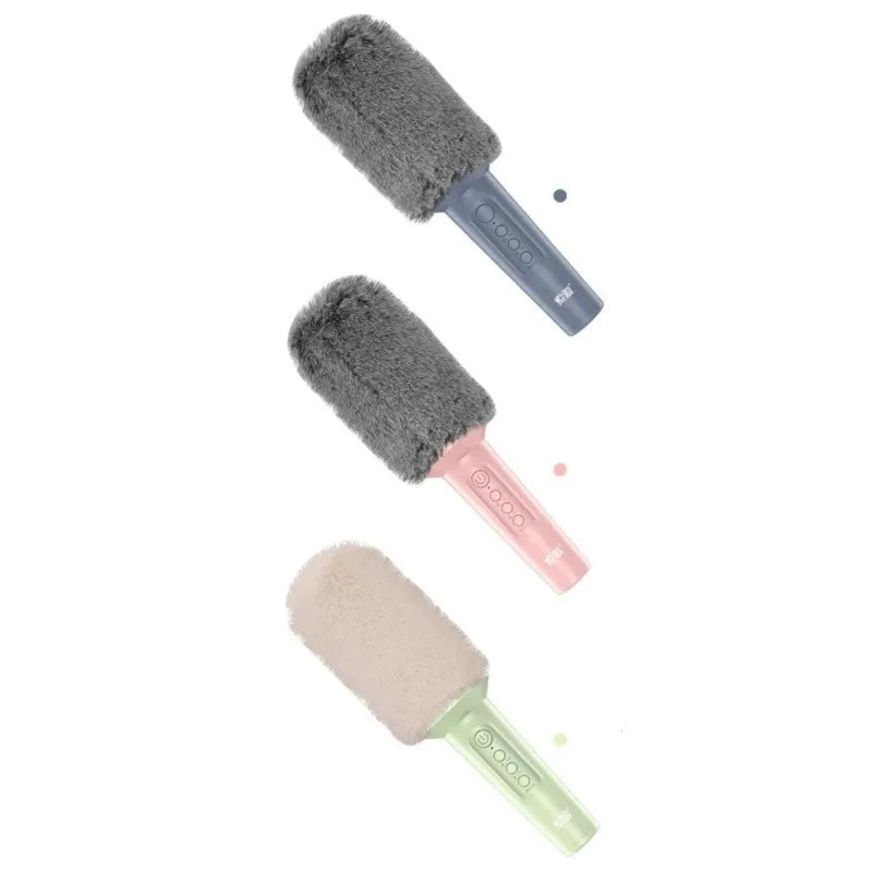 Wireless Bluetooth karaoke microphone in pink, blue, or green colour options