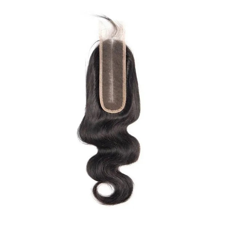 Straight human hair wig in natural colour on a mannequin head, showing hand-woven cap construction.