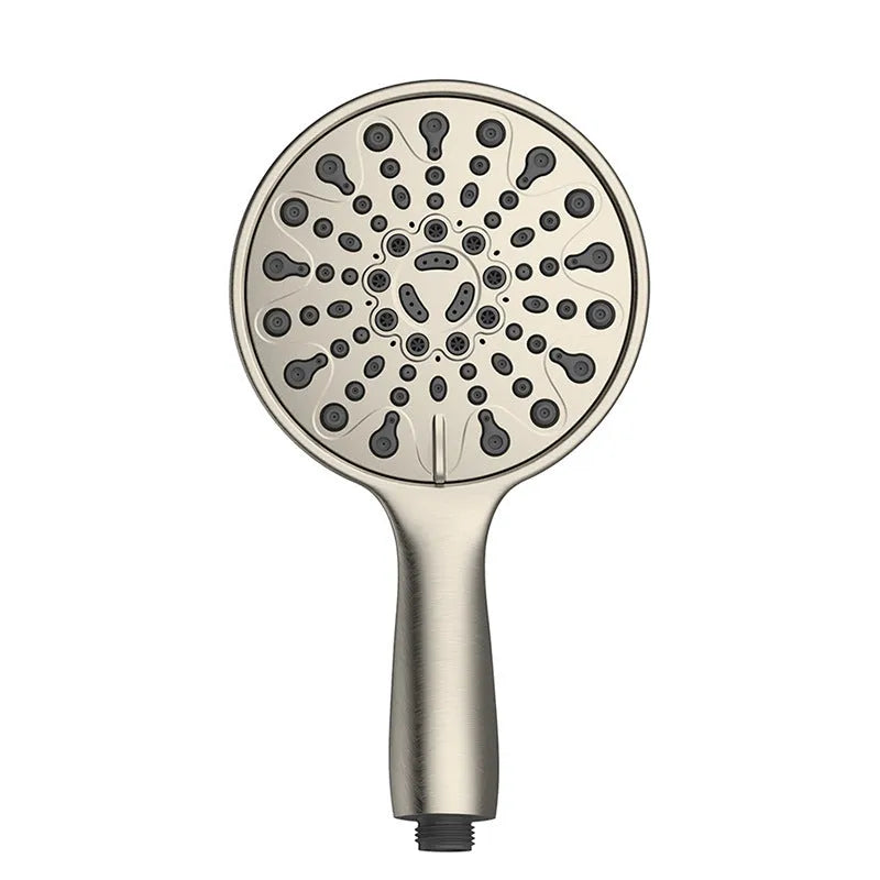 Chrome handheld shower head with six spray function selector