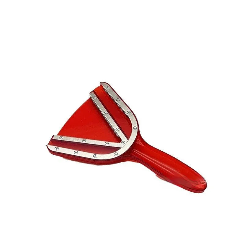 Adjustable telescopic bottle opener with non-slip handle in red, collapsed to show its size.