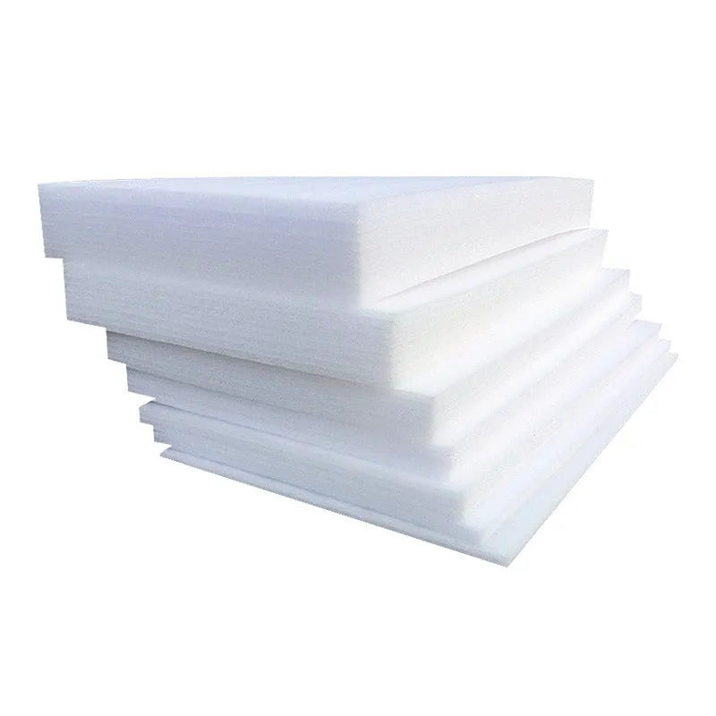 White EPE pearl cotton foam board showing its large 2 metre by 1 metre dimensions and 10mm thickness