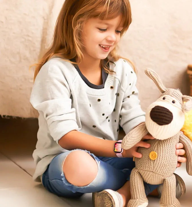 Blue H39T smart children's watch with a sporty TPU strap and a 1.4-inch touch screen on a wrist.