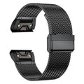 Stainless steel Garmin Fenix watch strap with card-carrying function in silver, black, gold and rose gold colours