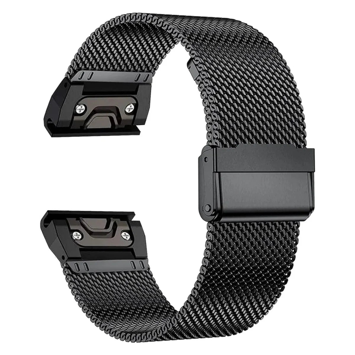 Stainless steel Garmin Fenix watch strap with card-carrying function in silver, black, gold and rose gold colours