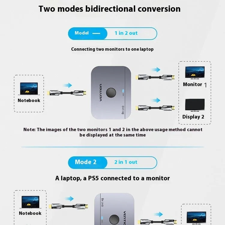 Alloy cable separator for computer to television audio and video conversion in grey colour