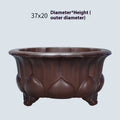Purple red antique ceramic flower pot with petal basin shape for succulents.