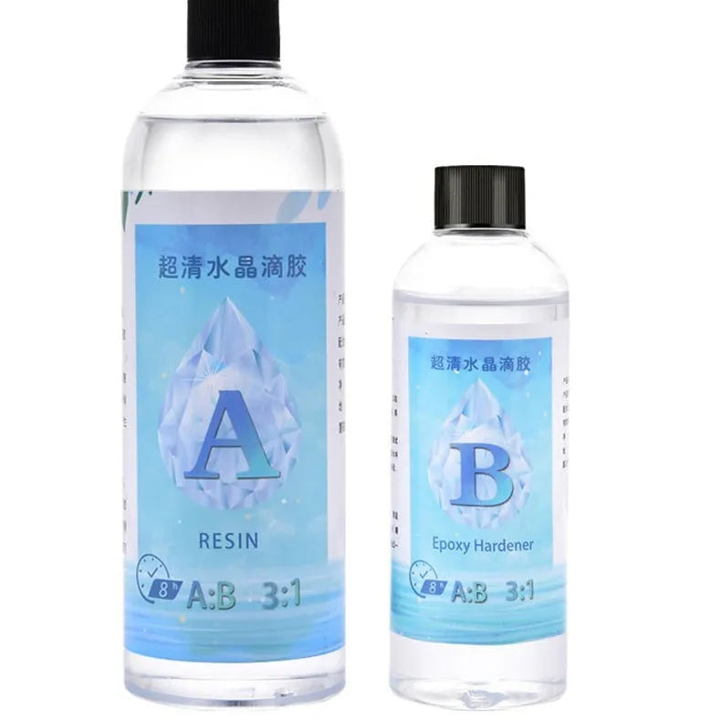 Epoxy Resin 31 Crystal Glue 1kg bottle with Crystal drops for DIY resin crafts