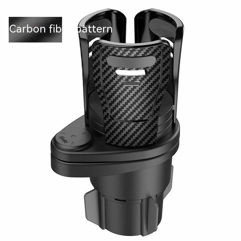 Second generation upgraded car cup holder modification in ABS plastic with carbon fibre pattern finish