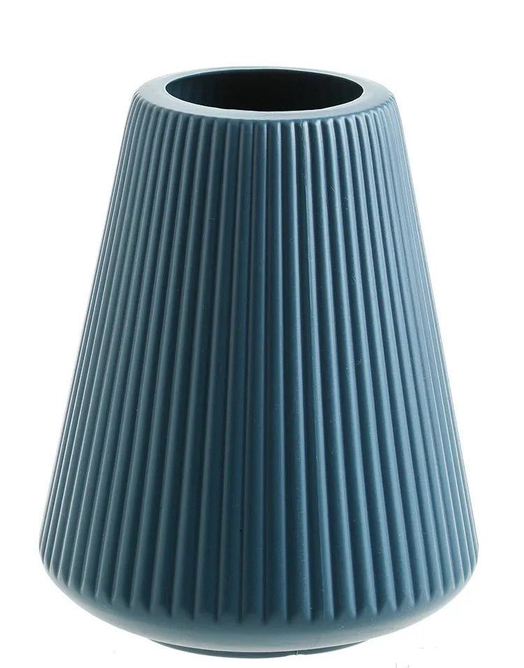 Colourful melamine plastic decorative flower vase in blue, green, pink, or white for desktop display
