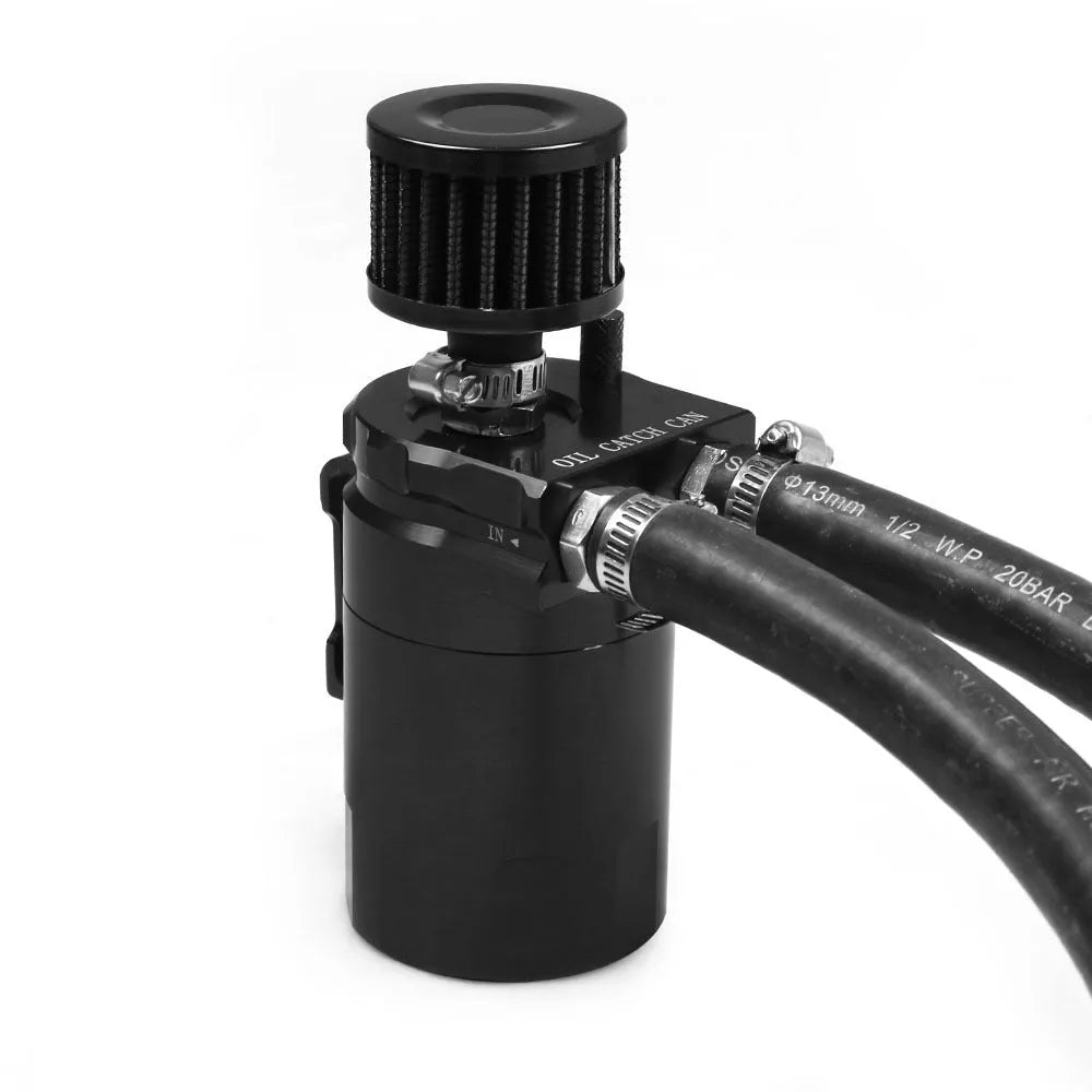 Aluminium alloy car oil separator for Ford Expedition in black, blue, red, and silver colours.