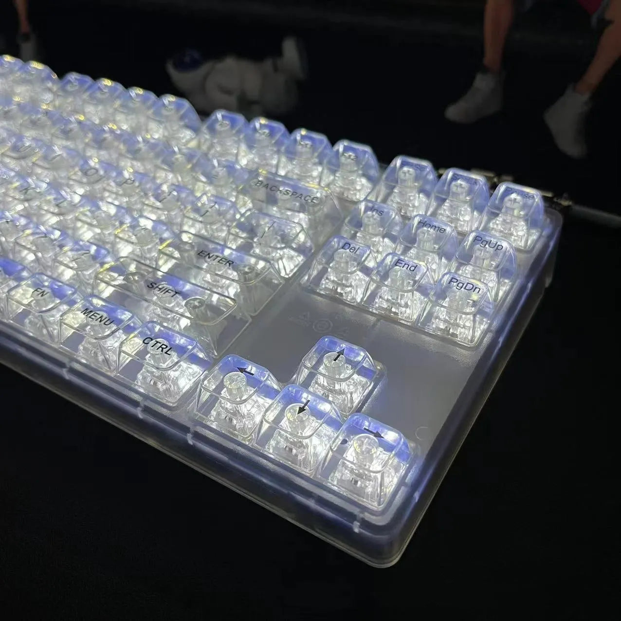 Universal transparent key cap set with 132 large keys for mechanical keyboard replacement