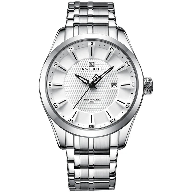 Men's simple casual watch with alloy case and circle face available in black colour option