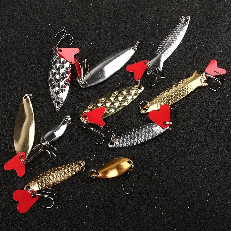Pineapple-shaped metal sequins for fishing lure customisation with iron false bait components