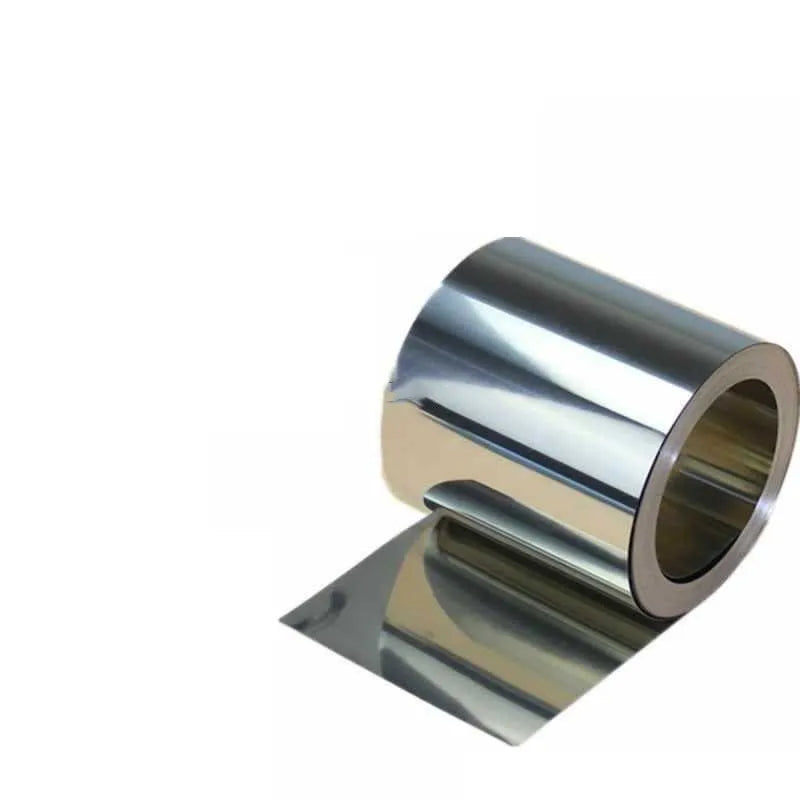 304 stainless steel metal strip roll in various widths for automotive shimming and repair.