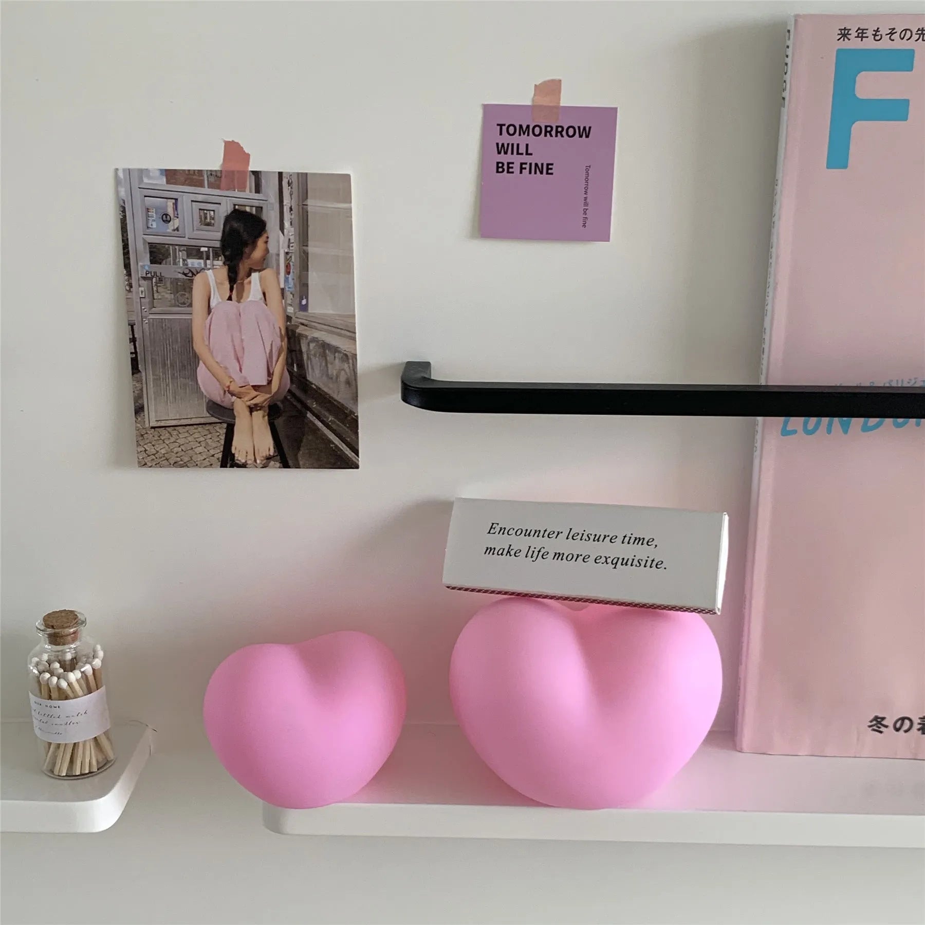 Vinyl atmosphere lamp in pink and white colours showing small and large size options for decorative ambient lighting