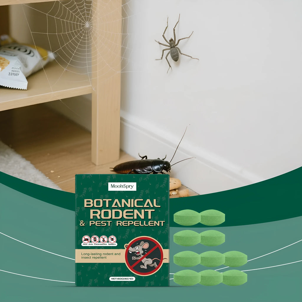 Pack of ten 16g anti-mouse repellent pills and three mesh bags for warehouse and household pest control
