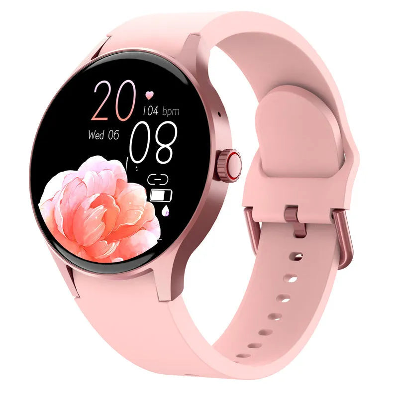 Men's and women's round screen smart sport watch with IP68 waterproof rating on wrist