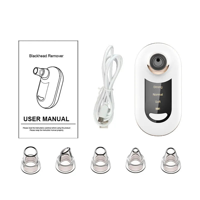 Electric blackhead suction device with 3 gears and ultrasonic vibration in green colour