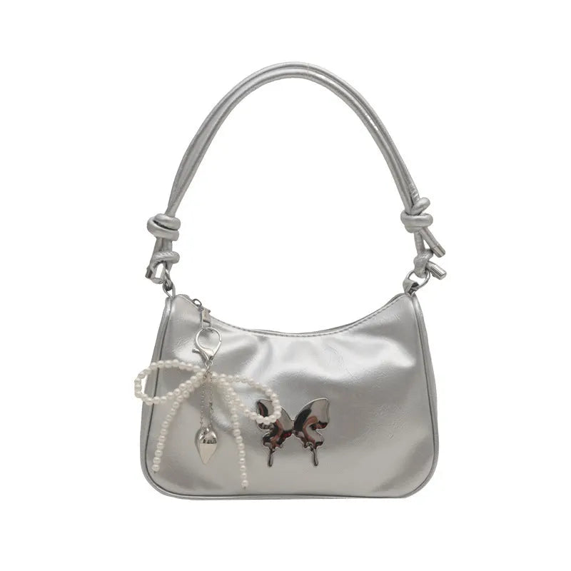 Urban simplicity PU shoulder messenger bag horizontal square shape sandwich pocket available in black white red silver