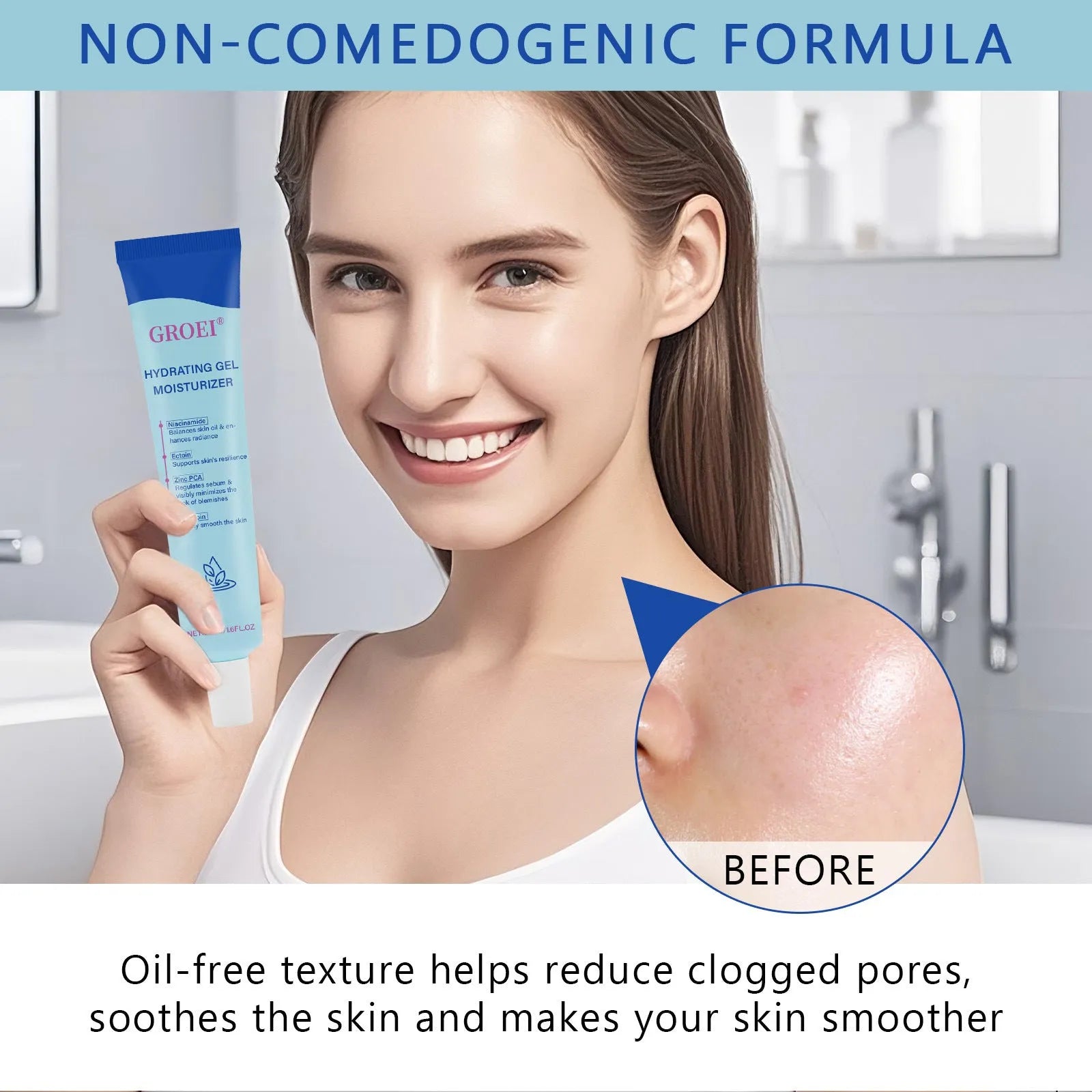 50ml jar of hyaluronic acid moisturising facial gel for hydration