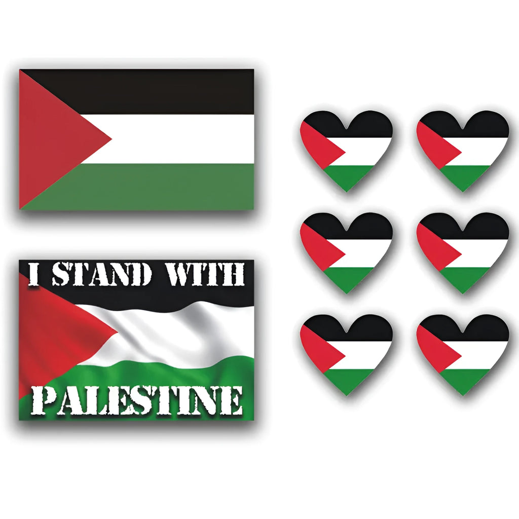Palestinian flag car decal sticker showing three colour combinations for vehicle customisation