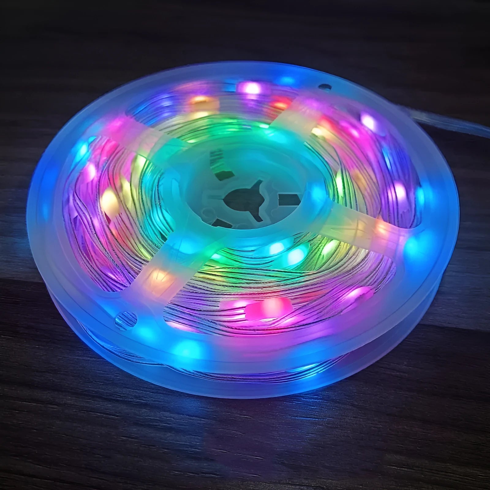 10 metre LED light string with 100 multi-colour lights in party decoration setting