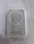 White magnetic wireless charging power bank showing compact size and creative design.