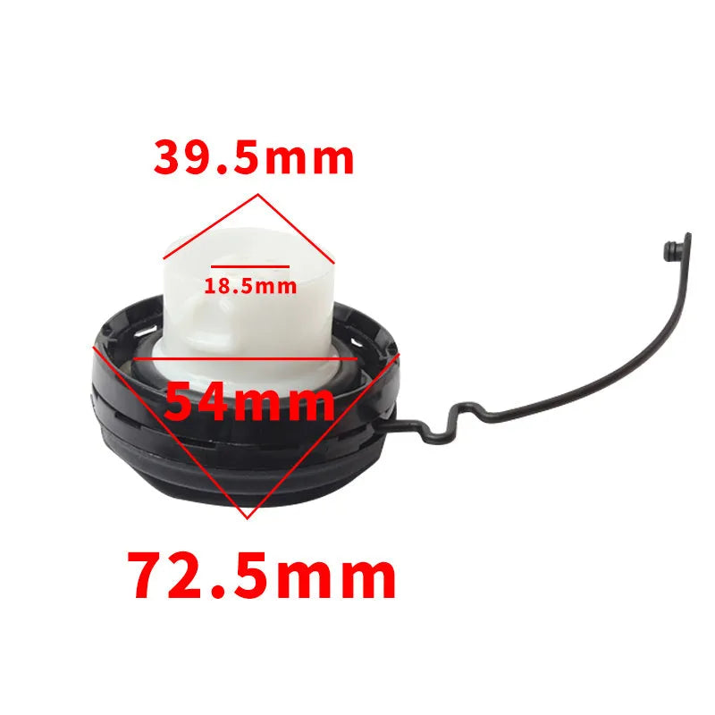 Black snap-on fuel tank cap replacement for Toyota vehicles petrol filler cover