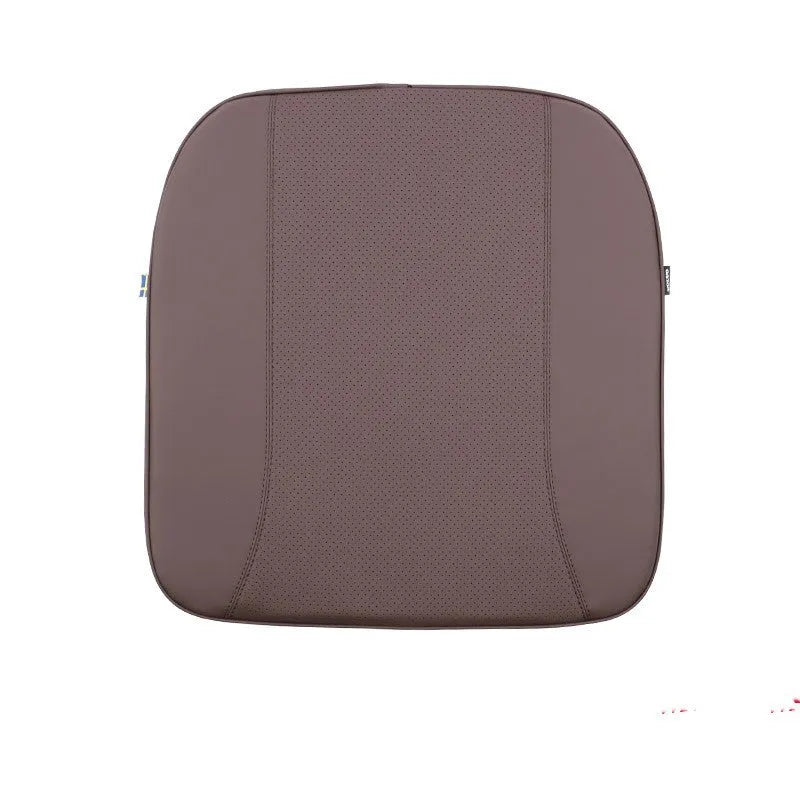 Volvo car headrest neck pillow and lumbar support cushion set in brown colour with synthetic fibre filling