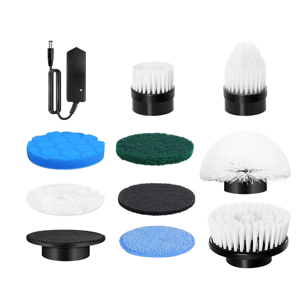 White lithium rechargeable handheld electric cleaning ball with cleaning brush