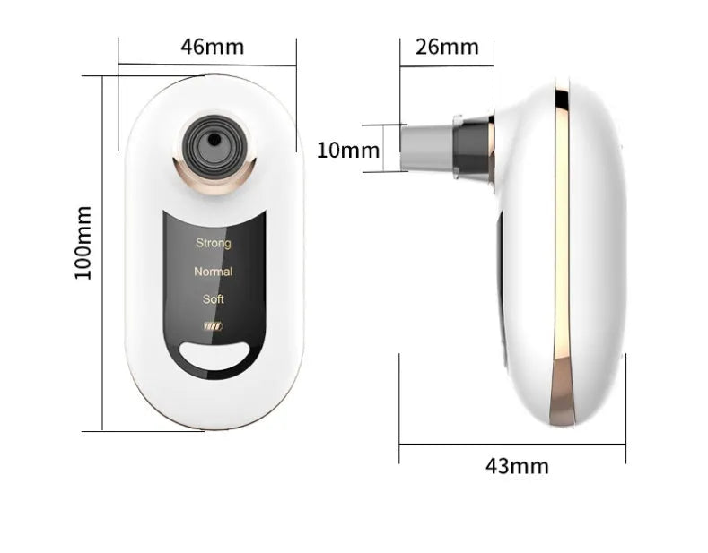 Electric blackhead suction device with 3 gears and ultrasonic vibration in green colour