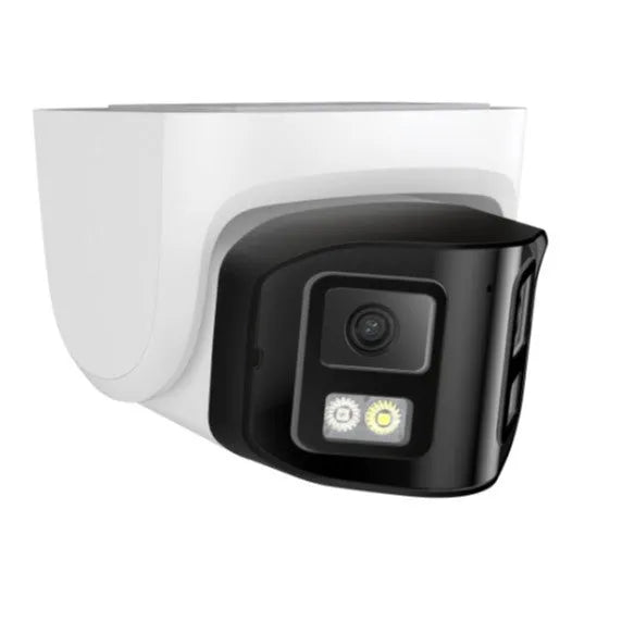 4MP dual-lens IP66 waterproof outdoor CCTV security camera with panoramic coverage