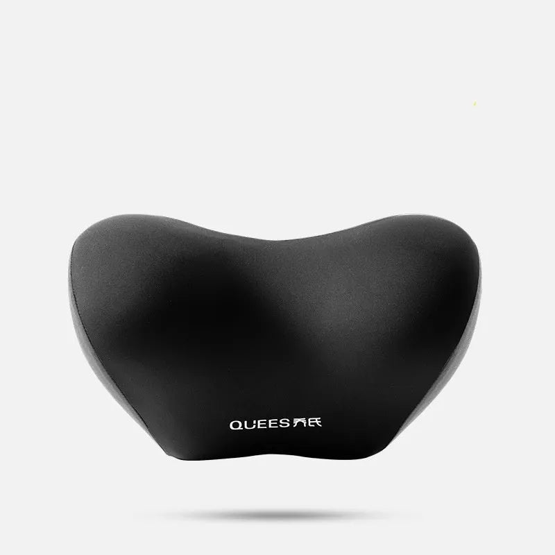 Automotive waist support cushion with memory foam in black grey colour on car seat