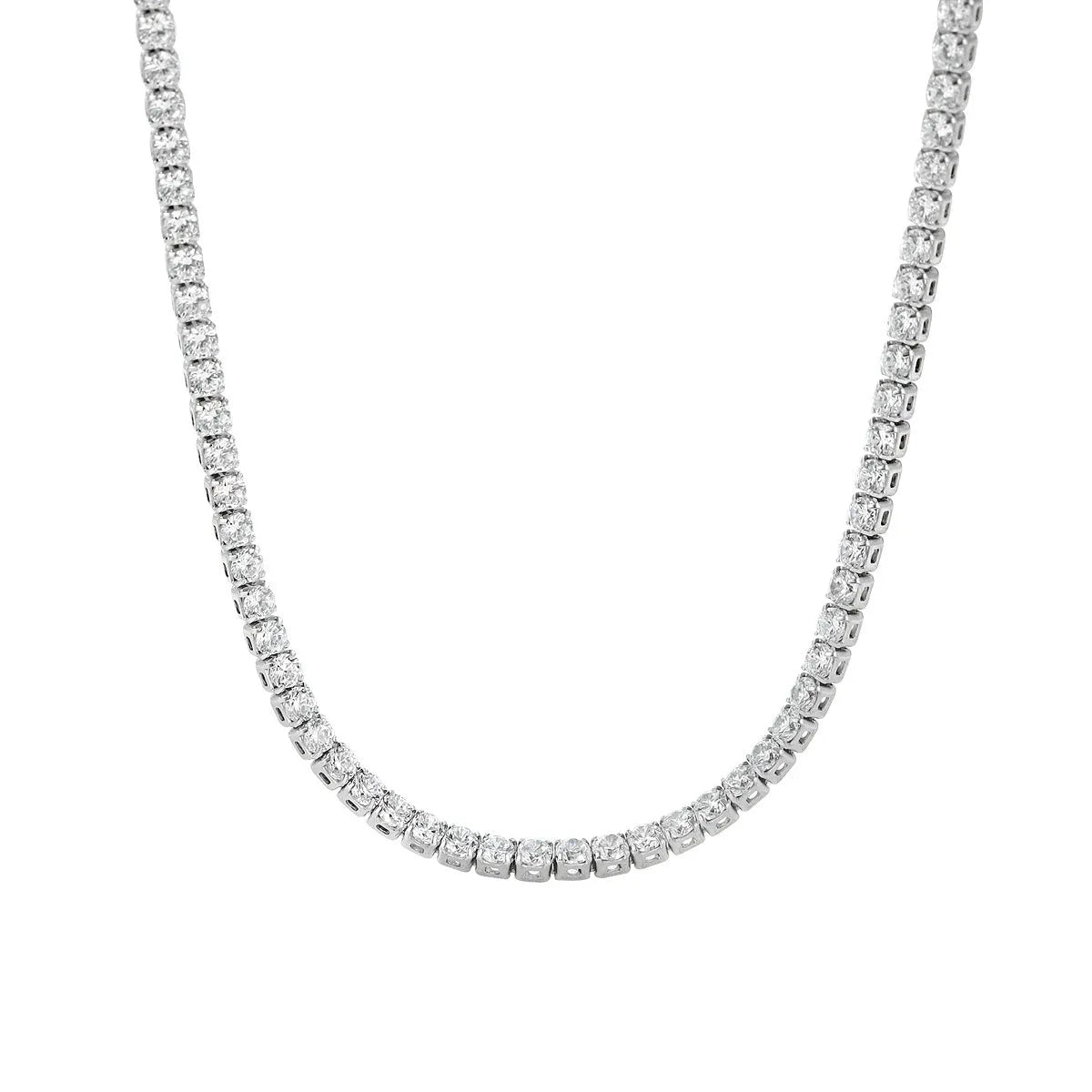 Women's 925 sterling silver necklace with round element and diamond treatment
