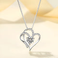 Heart-shaped women's necklace in 925 silver with gold plating options on simple chain