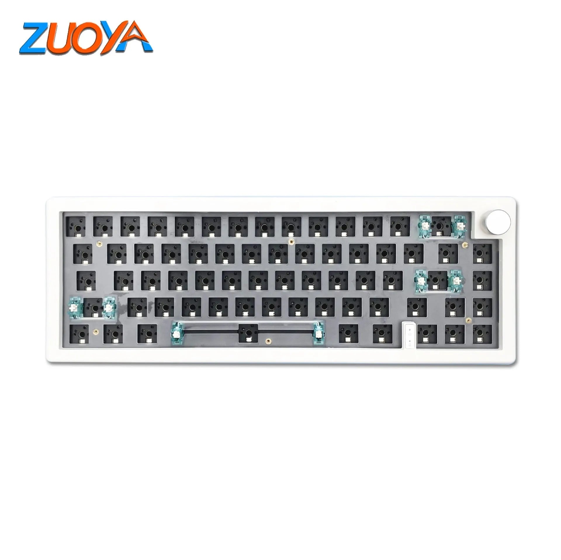 DIY mechanical keyboard kit with RGB backlighting and hot-swappable switches in multiple colour options