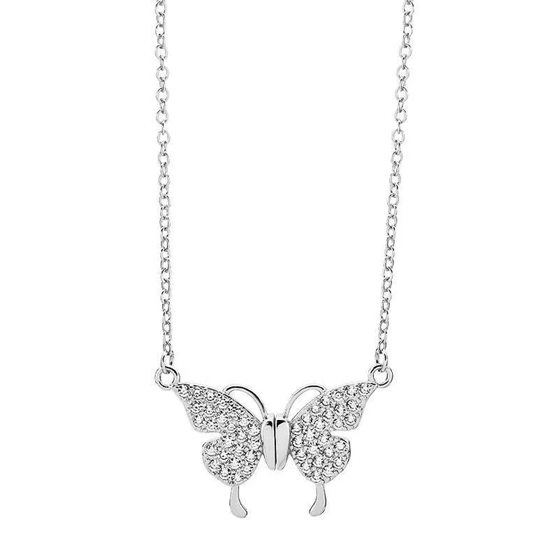 Gold and silver titanium steel twisted chain necklace with magnetic butterfly clasp.